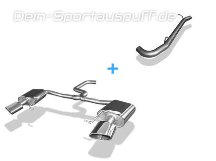 FOX Edelstahl Duplex Racing-Komplettanlage ab Kat. Seat Leon ST Cupra 300 4Drive Typ 5F für Rieger Stoßstange je 160x90mm oval eingerollt seitlich abgeschrägt mit Absorber