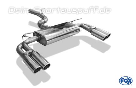 FOX Edelstahl Duplex Sportauspuff Seat Ateca Typ 5FP 1.4 TSI 4Drive je 2x80mm rund eingerollt abgeschrägt