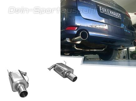 FOX Edelstahl Duplex Sportauspuff Subaru Legacy 5 Station Wagon (Typ BM, BR) 2.0i je 114mm rund eingerollt