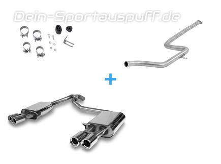 Fox Edelstahl Duplex Racing-Komplettanlage ab Kat Ford Mondeo MK4 Fließheck 2.5l ab 2007 je 2x80mm rund eingerollt gerade mit Absorber