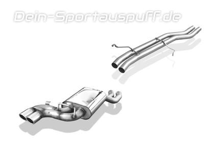 Fox Edelstahl Racing-Komplettanlage ab Kat. Audi V8 D11 4.2l 2x70mm rund eingerollt abgeschrägt