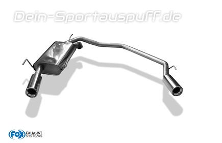 Fox Edelstahl Duplex Racing-Komplettanlage ab Kat Opel Vectra B Fließheck, Stufenheck u. Caravan 1x90mm rund eingerollt gerade mit Absorber