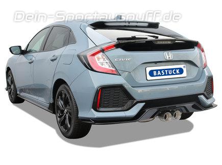 Bastuck Edelstahl Ø70mm Sportauspuff inkl. Adapter auf Serienanlage Honda Civic 10 Typ FK 1.5l Turbo ab Bj.17 2x100mm rund doppelwandig
