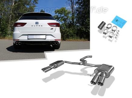 Fox Edelstahl Duplex Sportauspuff Seat Leon ST 5F Cupra 300 je 2x80mm rund doppelwandig abgeschrägt
