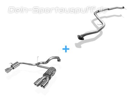 FOX Edelstahl Duplex Racing-Komplettanlage ab Kat. Honda Civic 9 FK2 Type-R je 2x90mm rund doppelwandig abgeschrägt