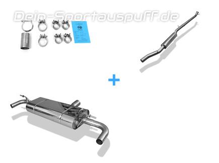 Fox Edelstahl Duplex Sportauspuff-Komplettanlage ab Kat Mercedes A-Klasse W176 A250 4matic Facelift für Serien-Endrohrblenden