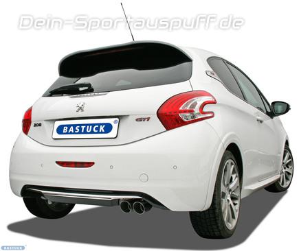 Bastuck Edelstahl Sportauspuff inkl. Adapter auf Serienanlage Peugeot 208 2x76mm rund scharf abgeschrägt ohne Absorber