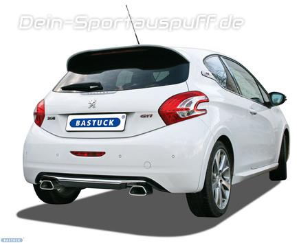 Bastuck Edelstahl Duplex Racing-Komplettanlage ab Kat Peugeot 208 je 114x74mm trapez eingerollt ohne Absorber