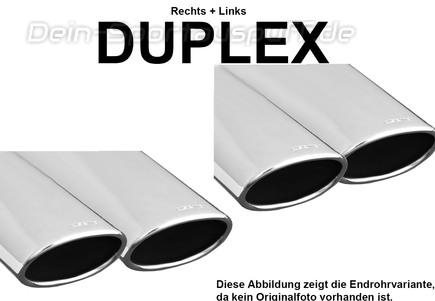 Eisenmann Edelstahl Duplex Sportauspuff Audi A4 B9 Limousine u. Avant 3.0l TDI je 2x 90x70mm oval eingerollt abgeschrägt