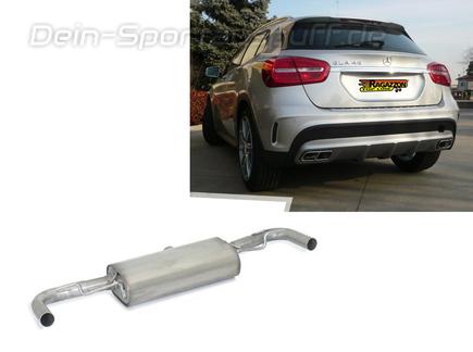 Ragazzon Edelstahl Duplex Sportauspuff Mercedes GLA Typ X156 (Mod. mit GLA45 AMG-Heck) für Serienendrohre