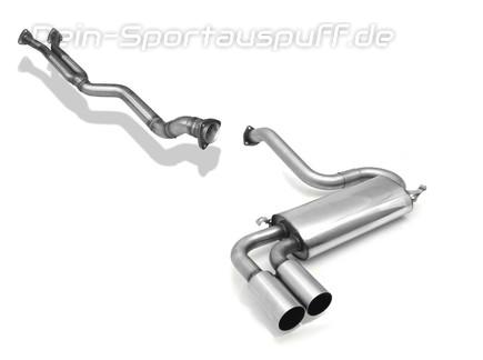 Fox Edelstahl Racing-Komplettanlage ab Kat Audi 80 S2 Coupe quattro (Typ 89) 2x76mm rund scharf gerade