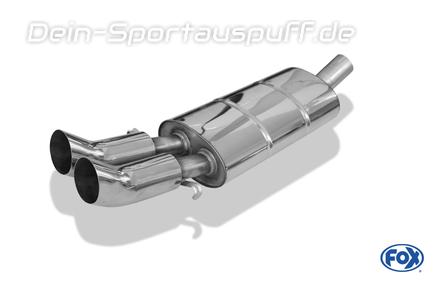 Fox Edelstahl Sportauspuff Audi 80/90 89 B3 Limousine Coupe und B4 Cabrio 2x76mm DTM rund scharf gerade
