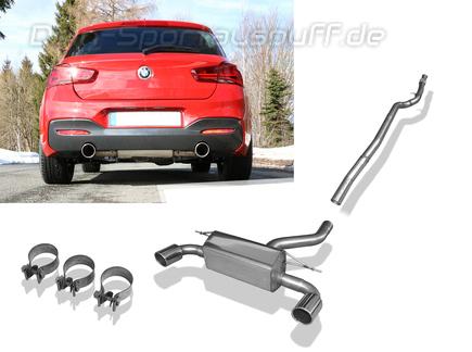 FOX Edelstahl Duplex Racing-Komplettanlage ab Kat BMW 1er F20 F21 M140i je 100mm rund eingerollt abgeschrägt