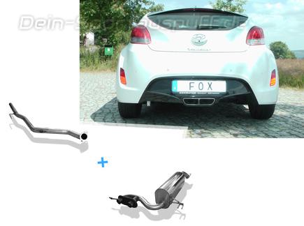 FOX Edelstahl Racing-Komplettanlage ab Kat Hyundai Veloster für originalen Endrohrausgang