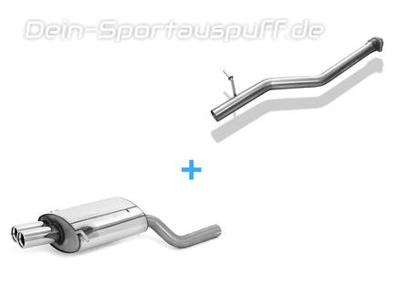 Fox Edelstahl Racing-Komplettanlage ab Kat Mercedes C-Klasse Sportcoupe CL203 2x76mm rund eingerollt gerade mit Absorber