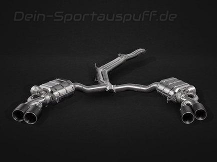 Capristo Edelstahl Duplex Racing-Komplettanlage ab Kat Audi RS5 B9 Coupe Typ F5 je 2x rund aus Carbon