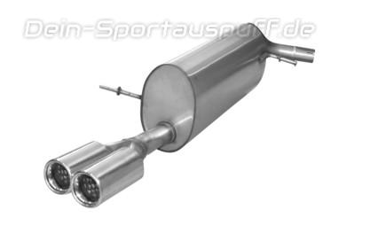 Fox Edelstahl Sportauspuff Seat Ibiza 4 Typ 6J ab 2008 2x76mm rund eingerollt mit Absorber