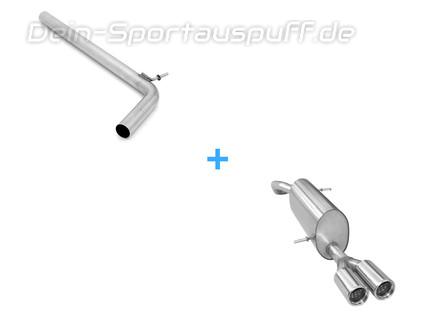Fox Edelstahl Racinganlage ab Kat Seat Ibiza 4 Typ 6J ab 2008 2x76mm rund eingerollt mit Absorber