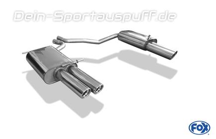 FOX Edelstahl Duplex Sportauspuff Seat Exeo 3R Limo u. ST je 2x76mm rund eingerollt abgeschrägt mit Absorber