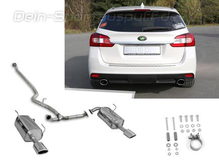 FOX Edelstahl Duplex Racing-Sportauspuffanlage ab Kat. Subaru Levorg je 115x85mm oval eingerollt abgeschrägt