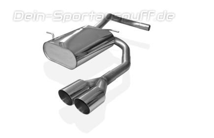 FOX Edelstahl Sportauspuff Ausgang mittig VW Lupo 2x80mm rund scharf abgeschrägt