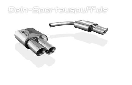 Fox Edelstahl Duplex Sportauspuff Audi A4/S4 B8 8K quattro 3.0 + 4.2 inkl. S-Line je 2x90mm rund doppelwandig abgeschrägt