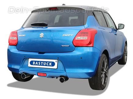 Bastuck Edelstahl Duplex Sportauspuff Suzuki Swift 5 Typ AZ 1.0l 1.2l je 90mm rund eingerollt gerade