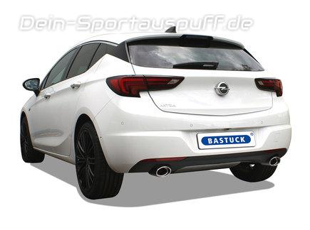 Bastuck Edelstahl Duplex Racing-Komplettanlage ab Kat Opel Astra K 5-Tür 1.6l je 120x80mm oval eingerollt abgeschrägt