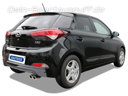Bastuck Edelstahl Racing-Komplettanlage ab Kat Hyundai i20 Typ GB 1.0l T-GDI ab Bj. 2016 2x76mm rund eingerollt abgeschrägt