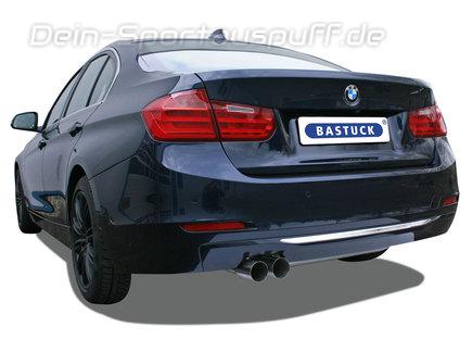 Bastuck Edelstahl Racing-Komplettanlage ab Kat BMW 3er F30 Limousine 1.6l Turbo 2x76mm rund scharf gerade