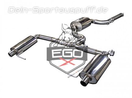 EGO-X Edelstahl Duplex Sportauspuff-Komplettanlage ab Kat mit Klappensteuerung Ø76mm Seat Leon 5F ST Cupra inkl. Endrohrsatz nach Wahl