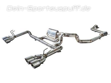 EGO-X Edelstahl Duplex Sportauspuff-Komplettanlage ab Kat mit Klappensteuerung Ø76mm Honda Civic Type R Typ FK2 inkl. Endrohrsatz nach Wahl