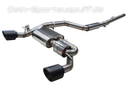 EGO-X Edelstahl Duplex Sportauspuff-Komplettanlage ab Kat mit Klappensteuerung Ø76mm Ford Focus 3 RS inkl. Endrohrsatz nach Wahl