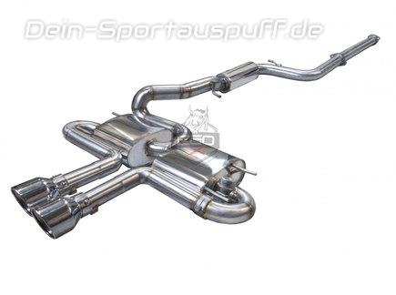 EGO-X Edelstahl Mittig Sportauspuff-Komplettanlage ab Kat mit Klappensteuerung Ø76mm Ford Focus 3 ST Schrägheck inkl. Endrohrsatz nach Wahl
