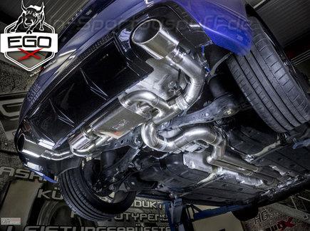 EGO-X Edelstahl Duplex Sportauspuff-Komplettanlage ab Kat mit Klappensteuerung Ø89mm Audi RS3 8V Sportback inkl. Endrohrsatz nach Wahl