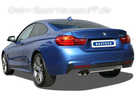 Bastuck Edelstahl Sportauspuff inkl. Adapter auf Serie BMW 4er F32 F33 F36 Diesel 2x76mm rund scharf gerade