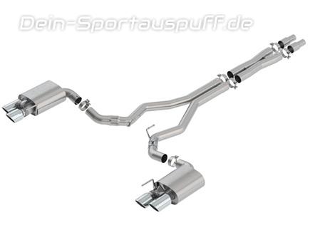 Borla ATAK Edelstahl Duplex Komplettanlage ab Kat mit Klappensteuerung Ford Mustang 6 GT Facelift ab 08/2017 je 2x102mm rund eingerollt abgeschrägt