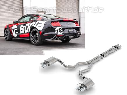 Borla S-TYPE Edelstahl Duplex Komplettanlage ab Kat mit Klappensteuerung Ford Mustang 6 GT Facelift ab 08/2017 je 2x102mm rund eingerollt abgeschrägt