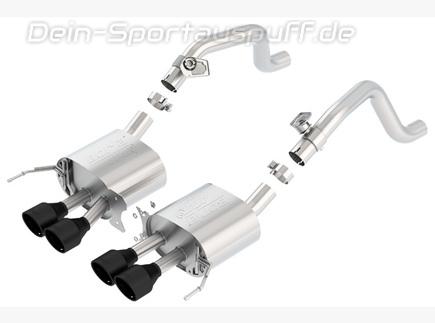 Borla ATAK Edelstahl Sportauspuff Corvette C7 ab 2014 (mit originalem AFM aber ohne NPP) 4x108mm rund abgeschrägt mit schwarzer Keramik-Beschichtung