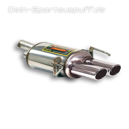 Supersprint Edelstahl Sportauspuff Mercedes W203 C230 V6 204 PS 2x90x70mm oval eingerollt