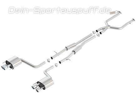 Borla S-TYPE Edelstahl Duplex Komplettanlage ab Kat Lexus RC F je 2x89mm rund eingerollt abgeschrägt