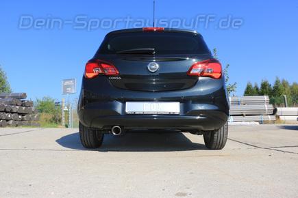 FOX Edelstahl Sportauspuff-Komplettanlage ab Kat Opel Corsa E 100mm rund doppelwandig abgeschrägt