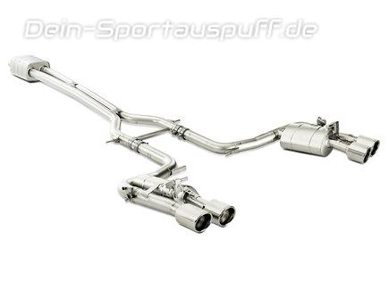 Akrapovic Evolution Line Titan Duplex Komplettanlage ab Kat Super Sound Version Porsche Panamera Turbo + Turbo S je 2x rund eingerollt