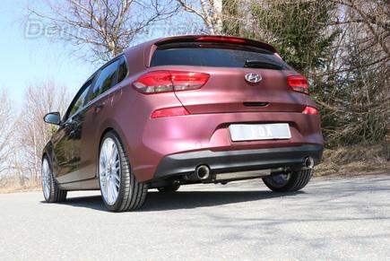 FOX Edelstahl Duplex Sportauspuffanlage ab Kat. Hyundai i30 Typ PD ab 2017 je 90mm rund doppelwandig abgeschrägt