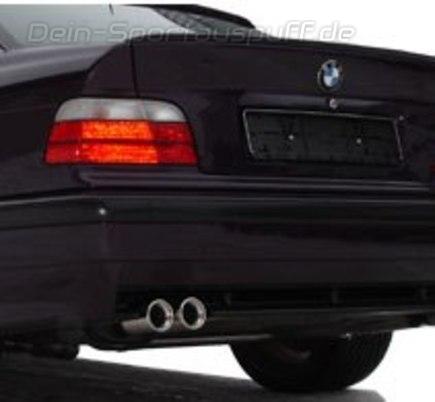 Fox Edelstahl Racing-Komplettanlage ab Kat BMW 3er E36 318is Limousine u. Coupe 2x76mm rund eingerollt gerade mit Absorber