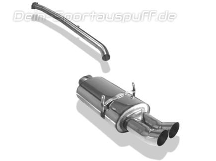 Fox Edelstahl Racing-Komplettanlage ab Kat BMW 3er E36 318is Limousine u. Coupe 2x76mm DTM rund scharf gerade
