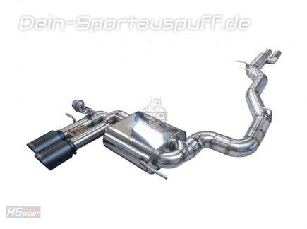 EGO-X Edelstahl Sportauspuff-Komplettanlage ab Kat mit Klappensteuerung Ø89mm Audi RS3 8P Sportback inkl. Endrohrsatz nach Wahl