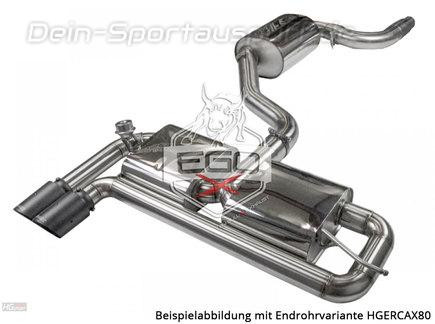 EGO-X Resonated Edelstahl Sportauspuff-Komplettanlage ab Kat mit Klappensteuerung Ø76mm Seat Leon 1P inkl. Endrohrsatz nach Wahl