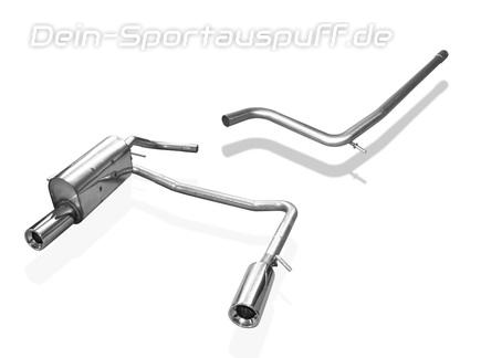 Fox Edelstahl Duplex Racing-Komplettanlage ab Kat Seat Arosa - 6H 1x90mm rund eingerollt gerade mit Absorber