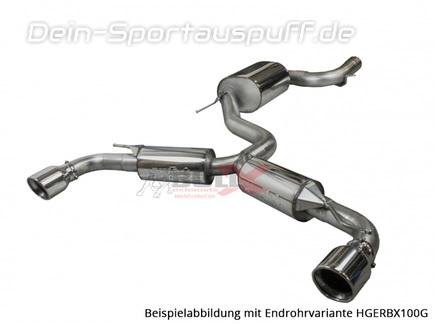 BULL-X Y-Style Edelstahl Duplex Sportauspuff-Komplettanlage ab Kat Ø76mm VW Scirocco 3 1.4l 2.0l für R-Heck inkl. Endrohrsatz nach Wahl